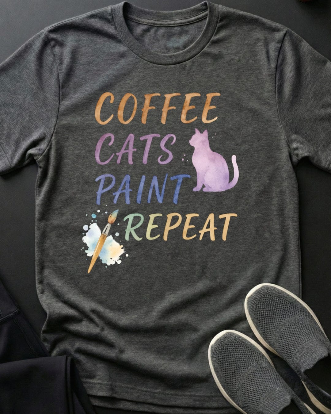 Coffee Cats Paint Tee