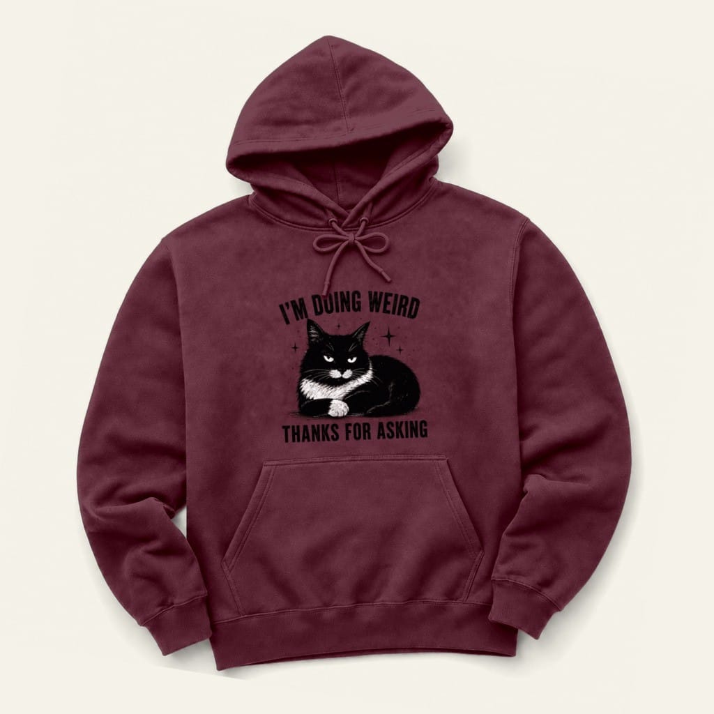 Doing Weird Hoodie in Maroon