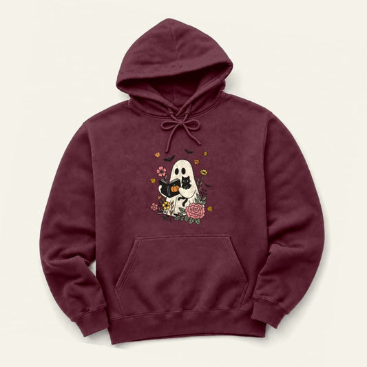 Fall Reading Hoodie in Maroon