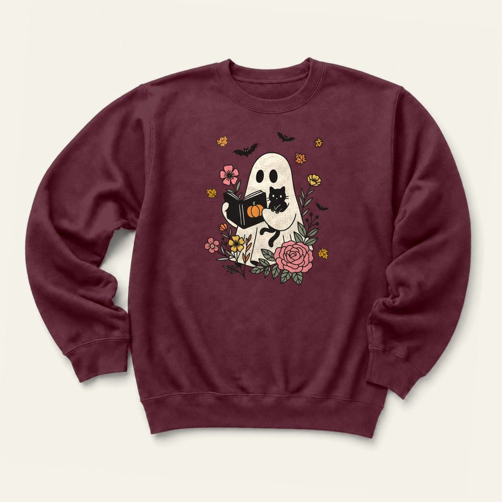 Fall Reading Sweatshirt in Maroon