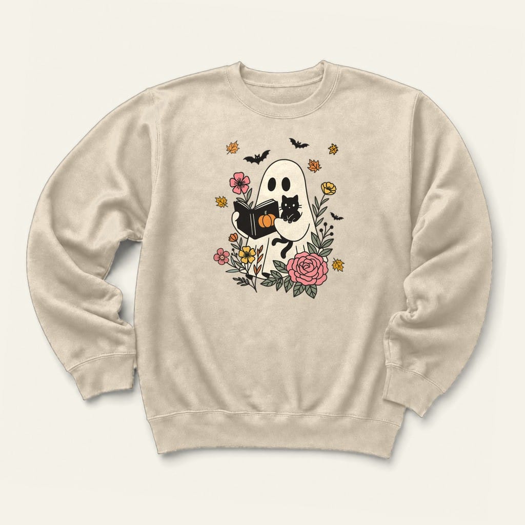 Fall Reading Sweatshirt in Sand