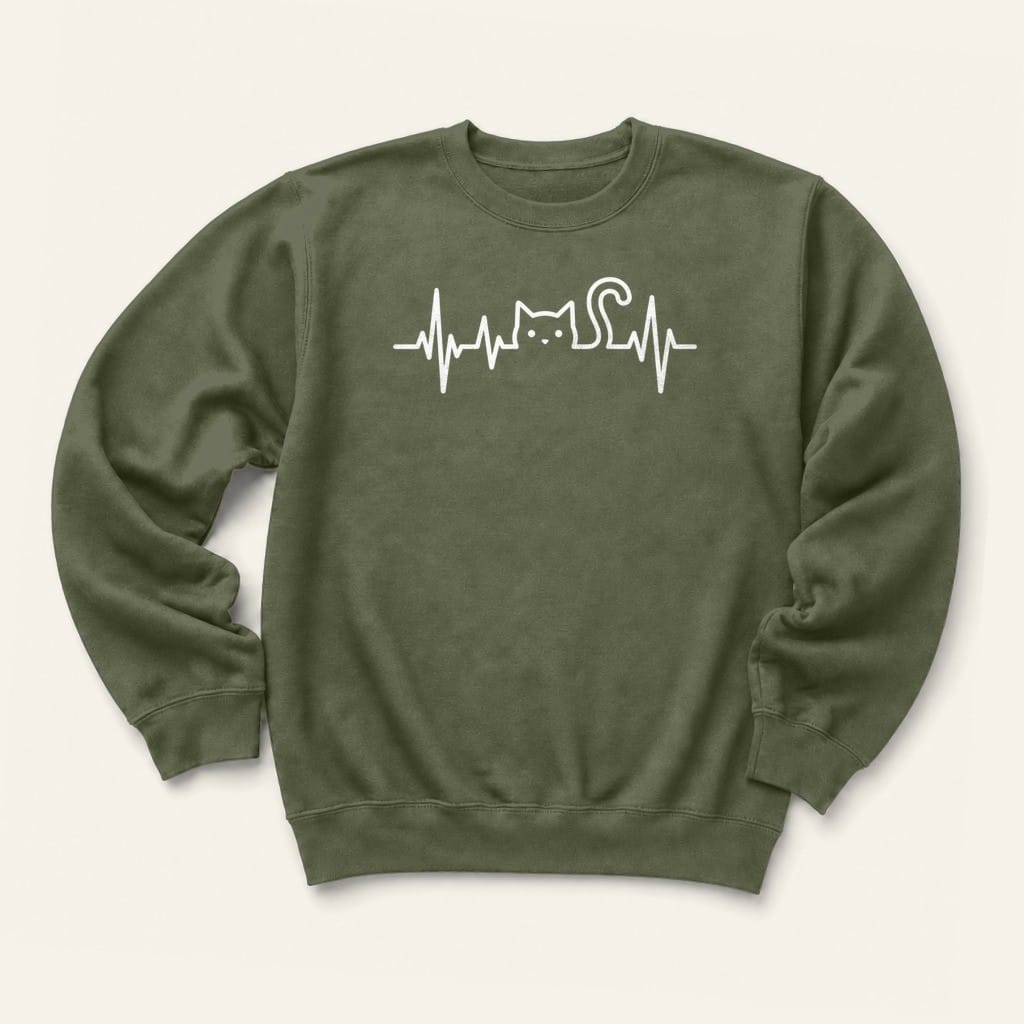 Heartbeat Sweatshirt in Military Green