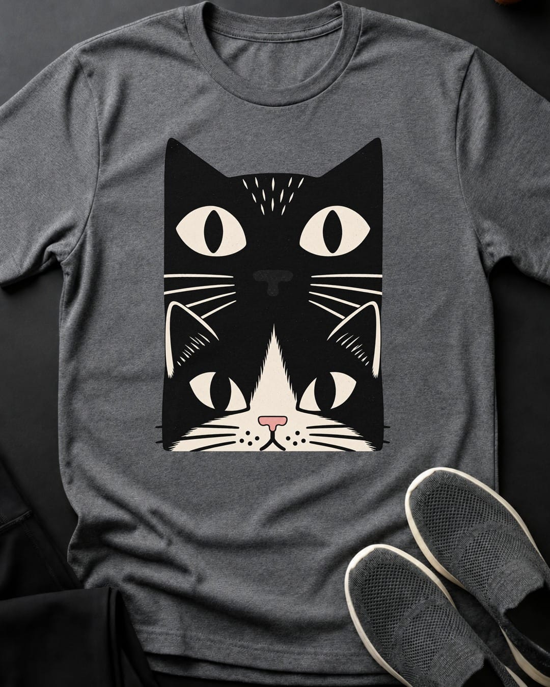 Tuxedo Cat Stack Tee