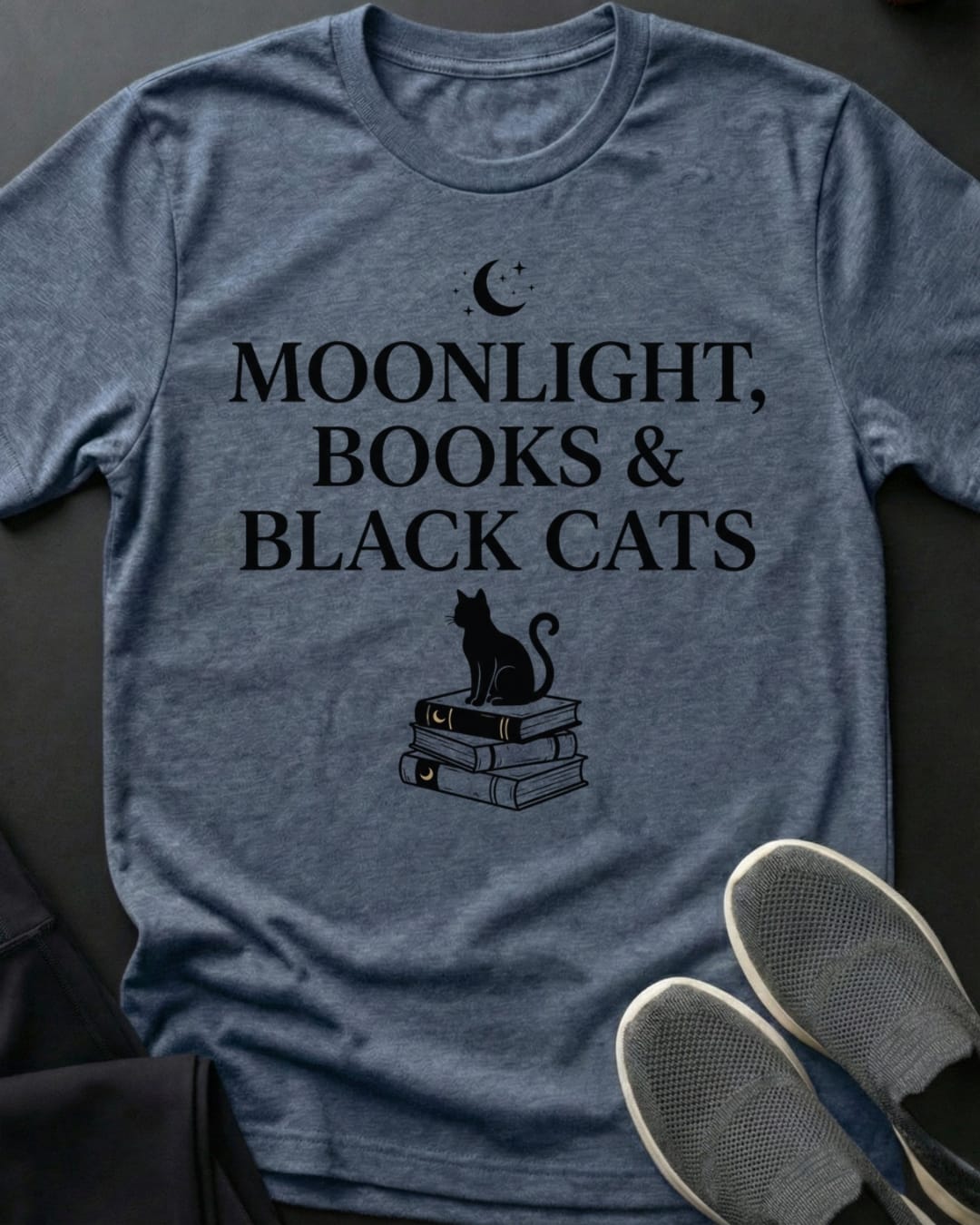 Moonlight, Books, & Black Cats Tee