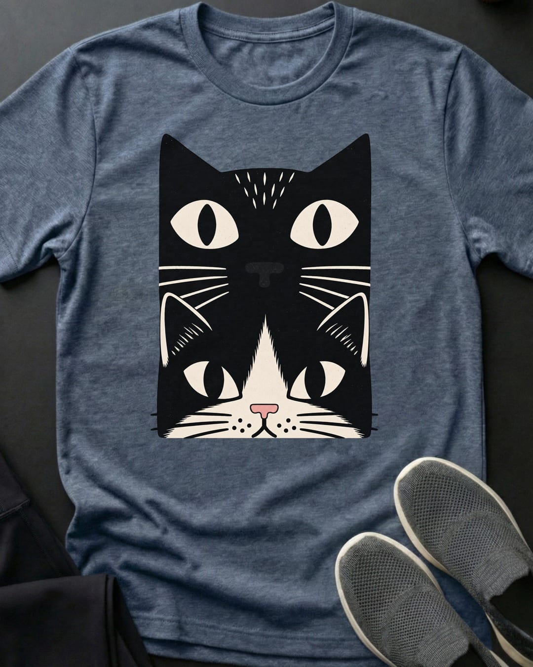 Tuxedo Cat Stack Tee