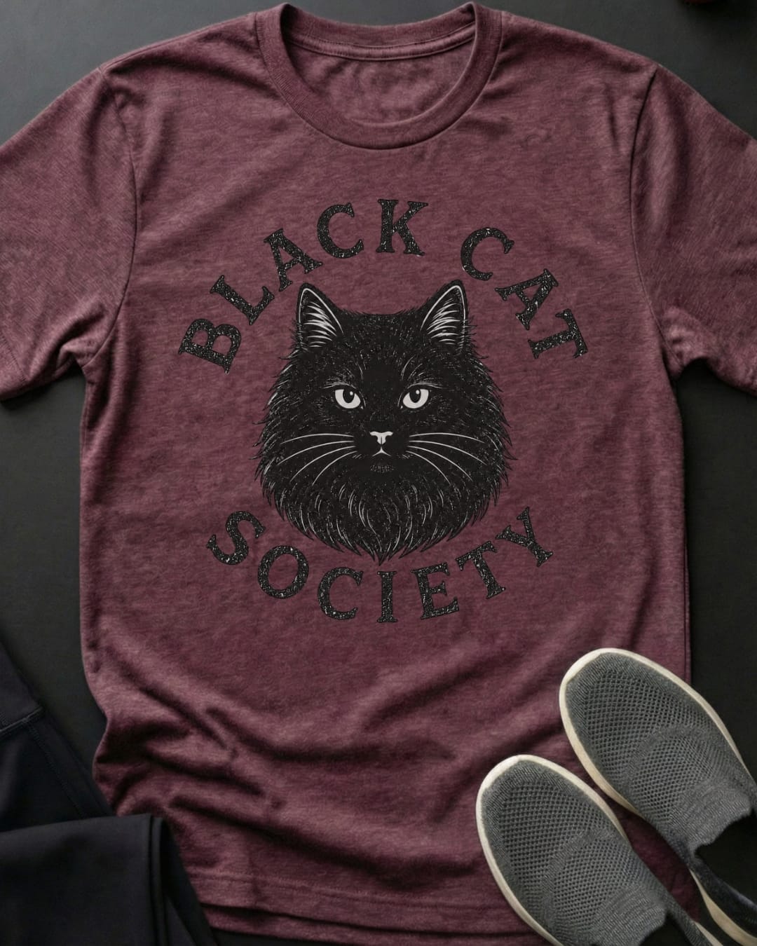 Fluffy Black Cat Society Tee