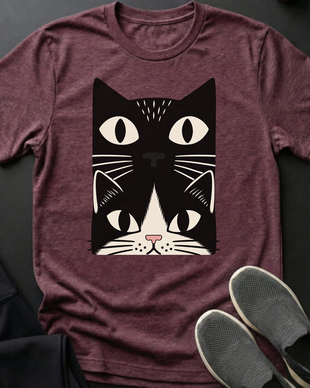 Tuxedo Cat Stack Tee
