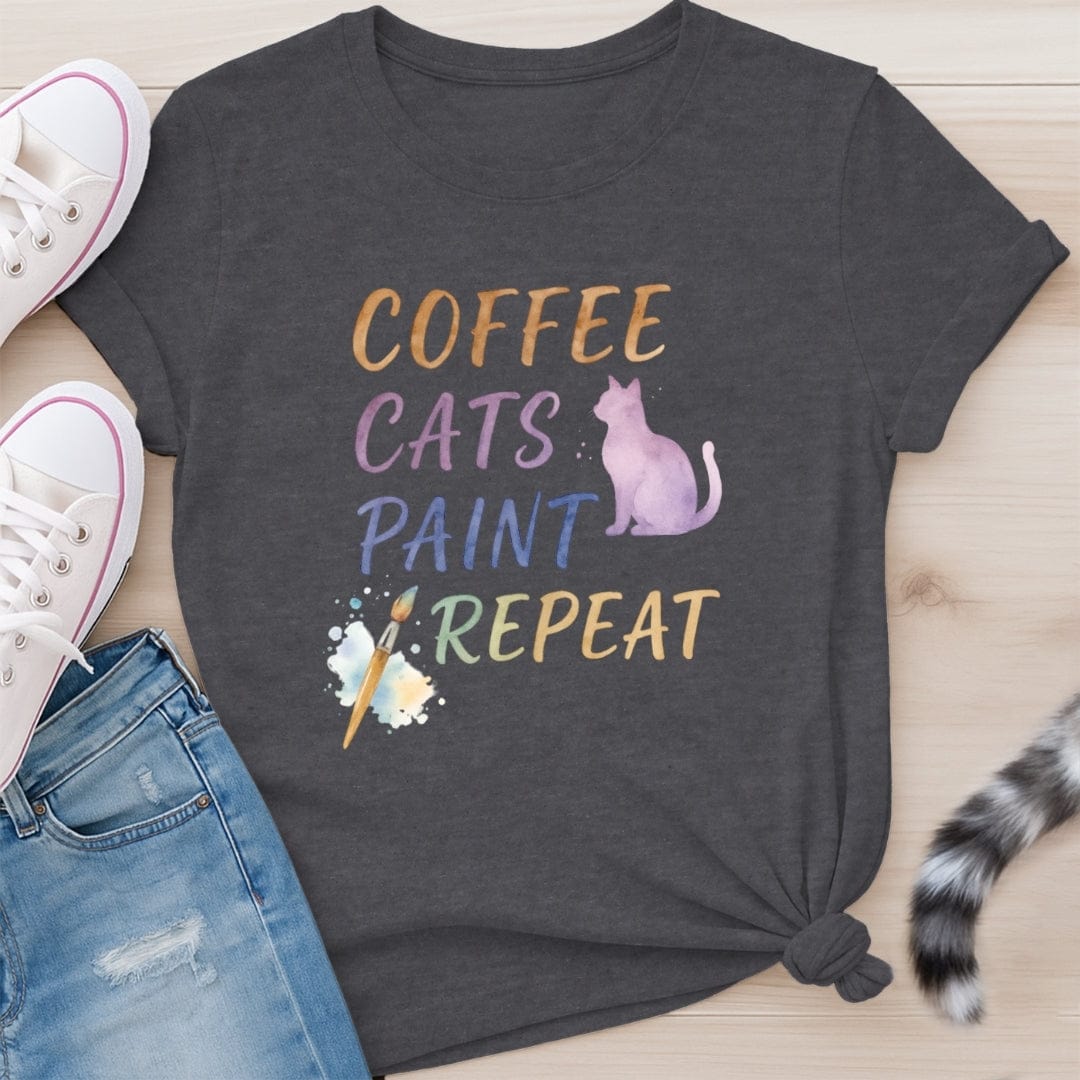 COFFEE CATS PAINT T-SHIRT