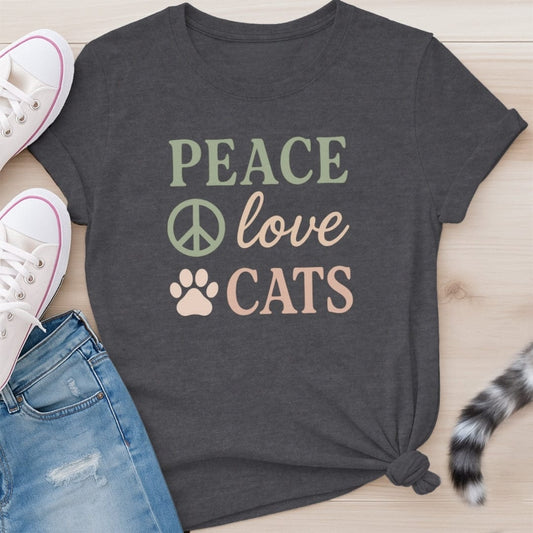PEACE LOVE CATS T-SHIRT