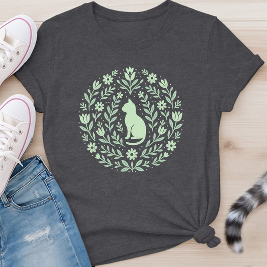CAT FLOWERS T-SHIRT