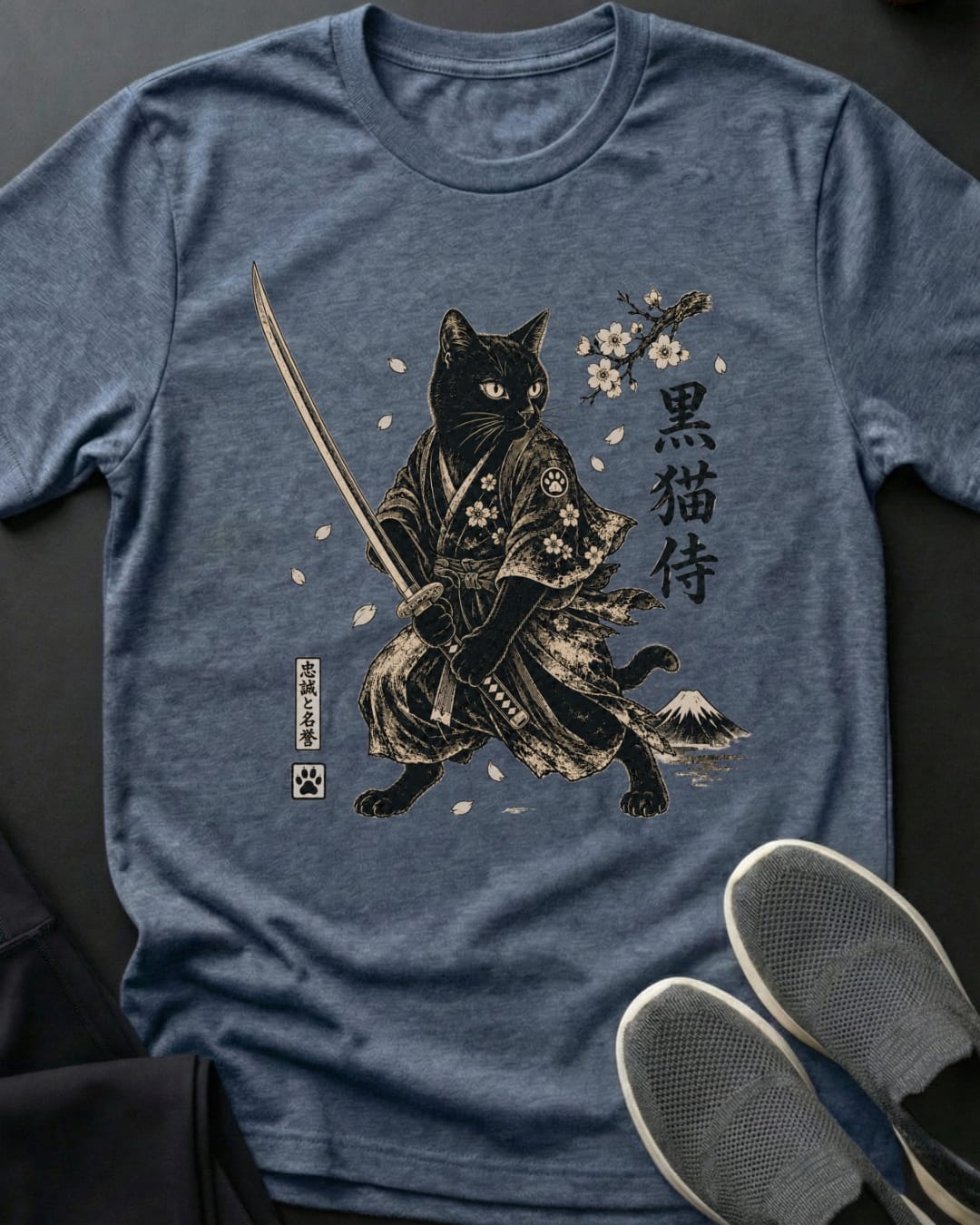 Black Cat Samurai Tee