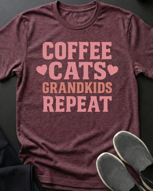 Coffee Cats Grandkids Tee