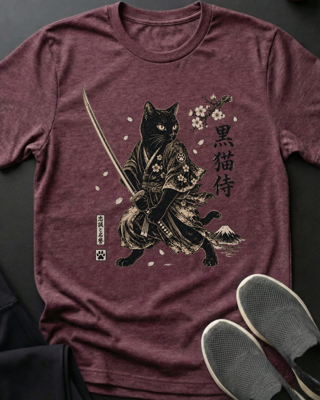 Black Cat Samurai Tee