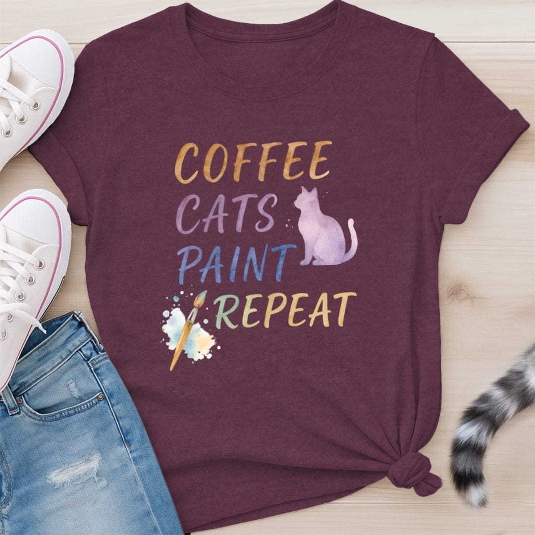 COFFEE CATS PAINT T-SHIRT