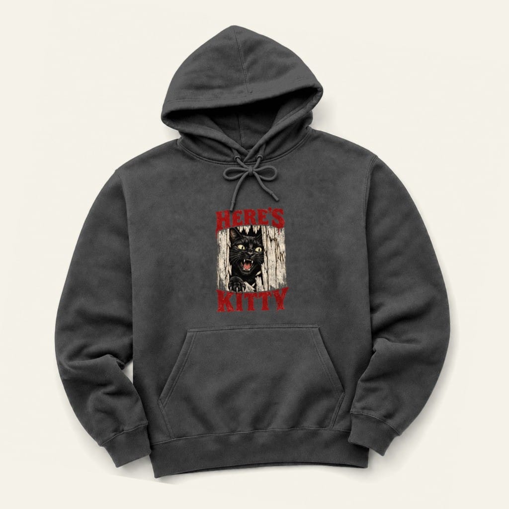 Here's Kitty Hoodie in Dark Heather
