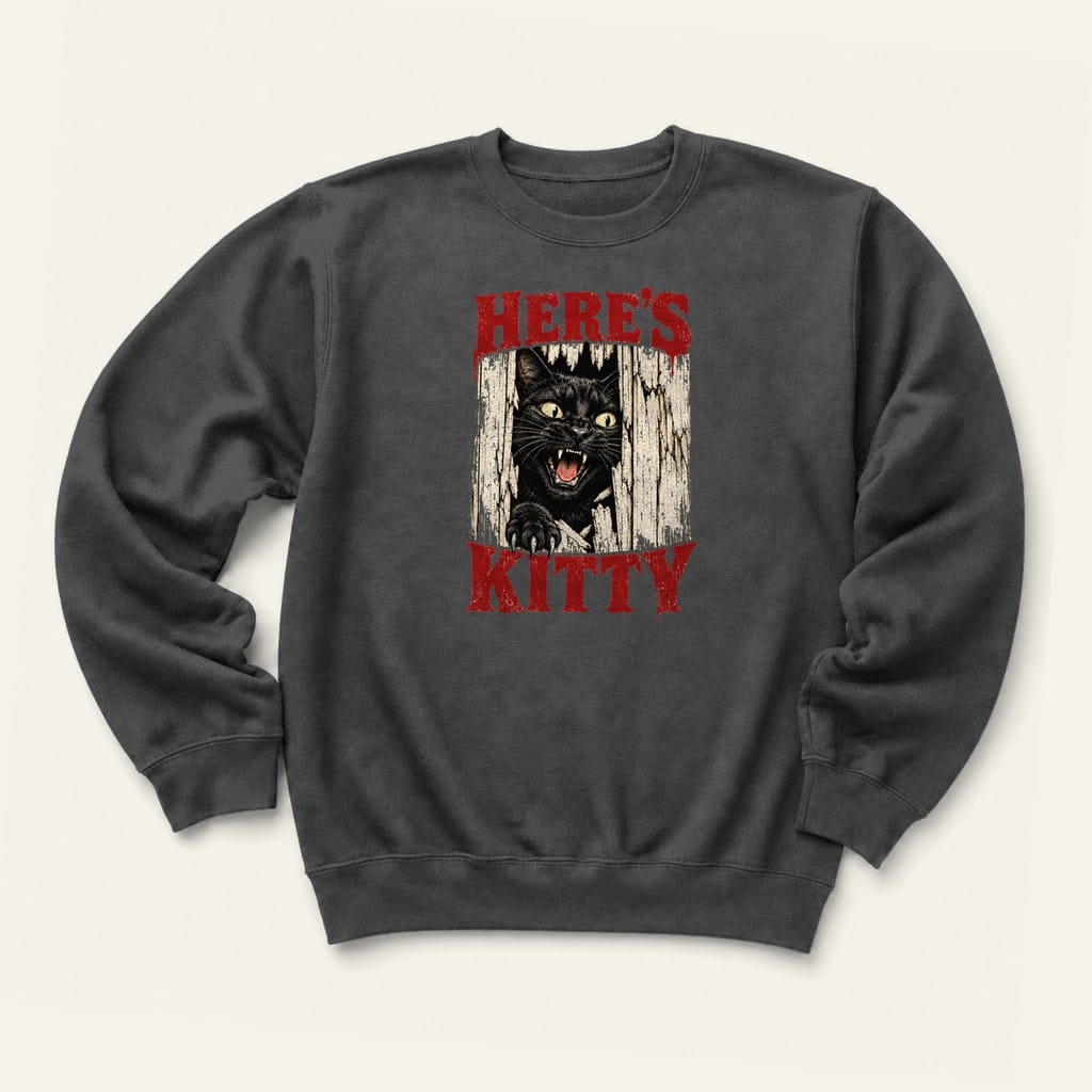 Here's Kitty Sweatshirt in Dark Heather