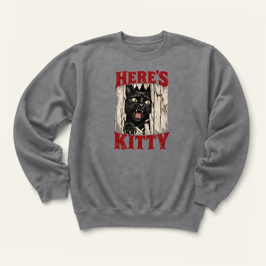 Here's Kitty Sweatshirt in Graphite Heather