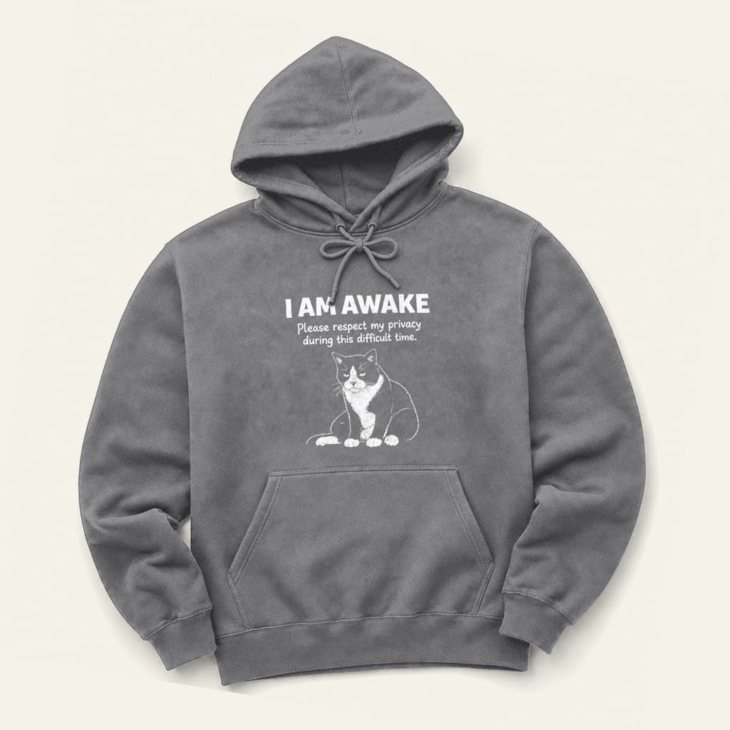 I Am Awake Hoodie in Graphite Heather