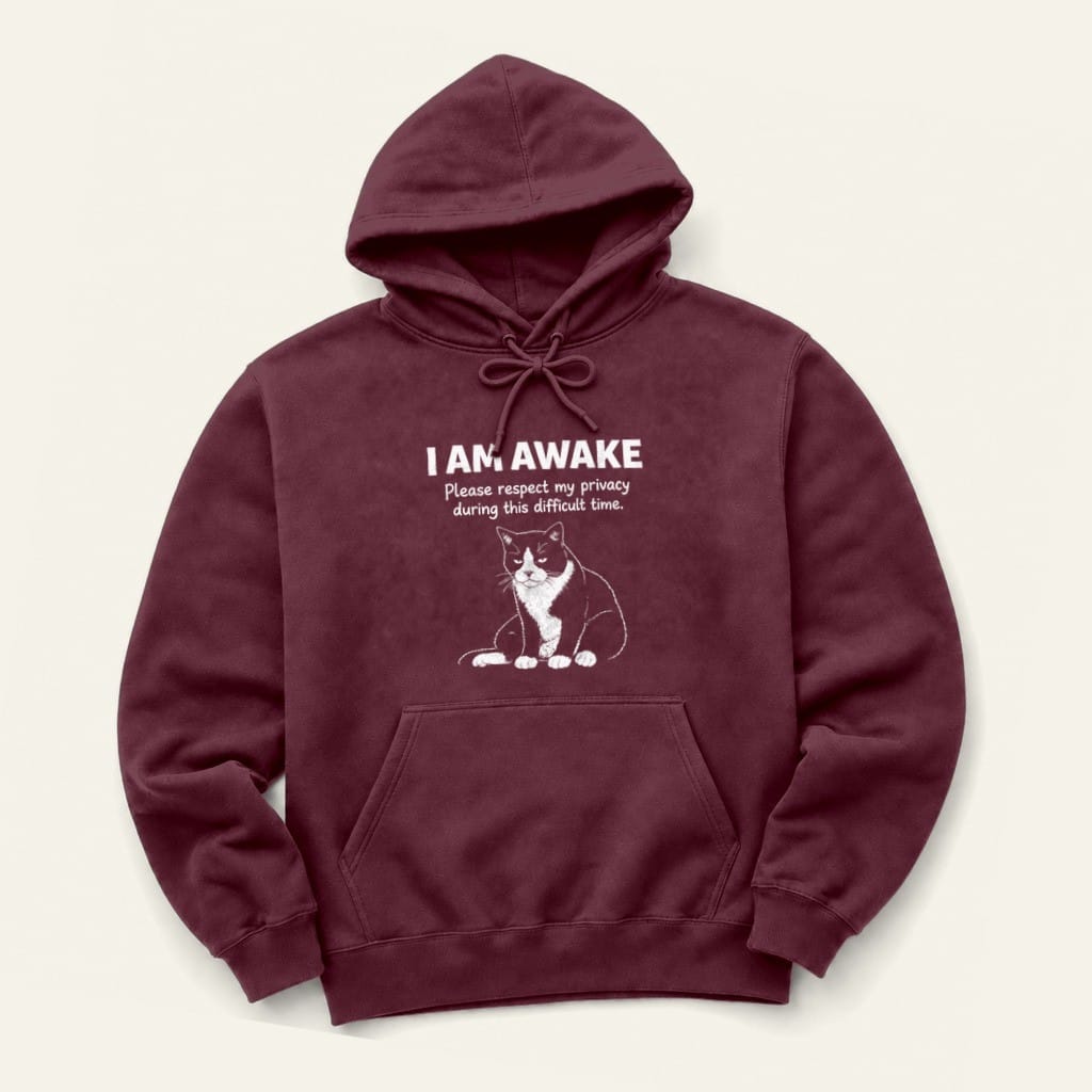 I Am Awake Hoodie in Maroon