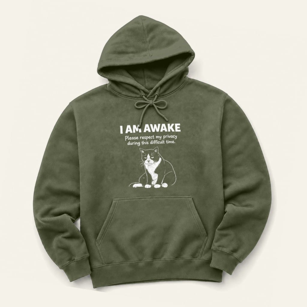 I Am Awake Hoodie in Military Green