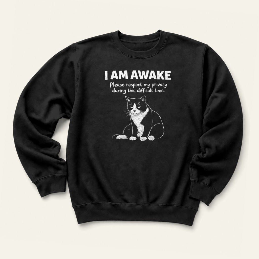 I Am Awake Sweatshirt in Black