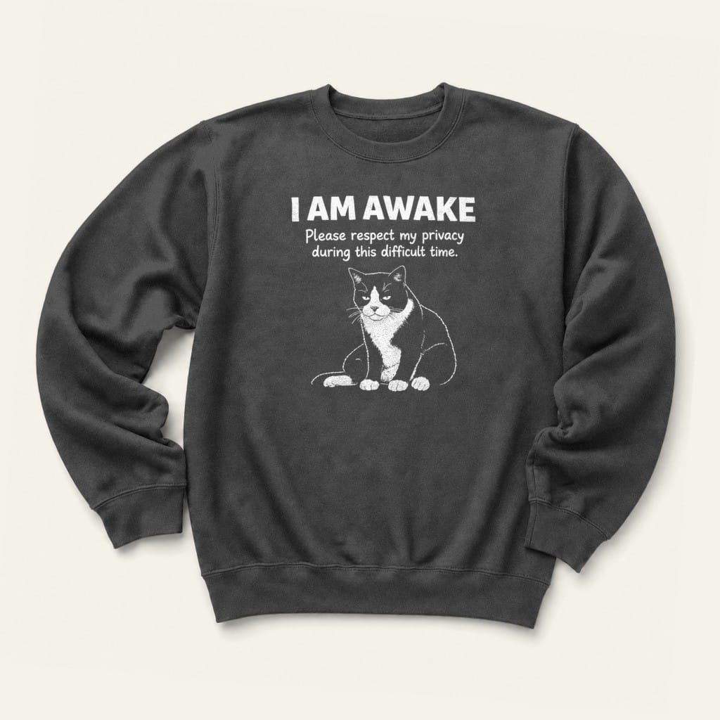 I Am Awake Sweatshirt in Dark Heather