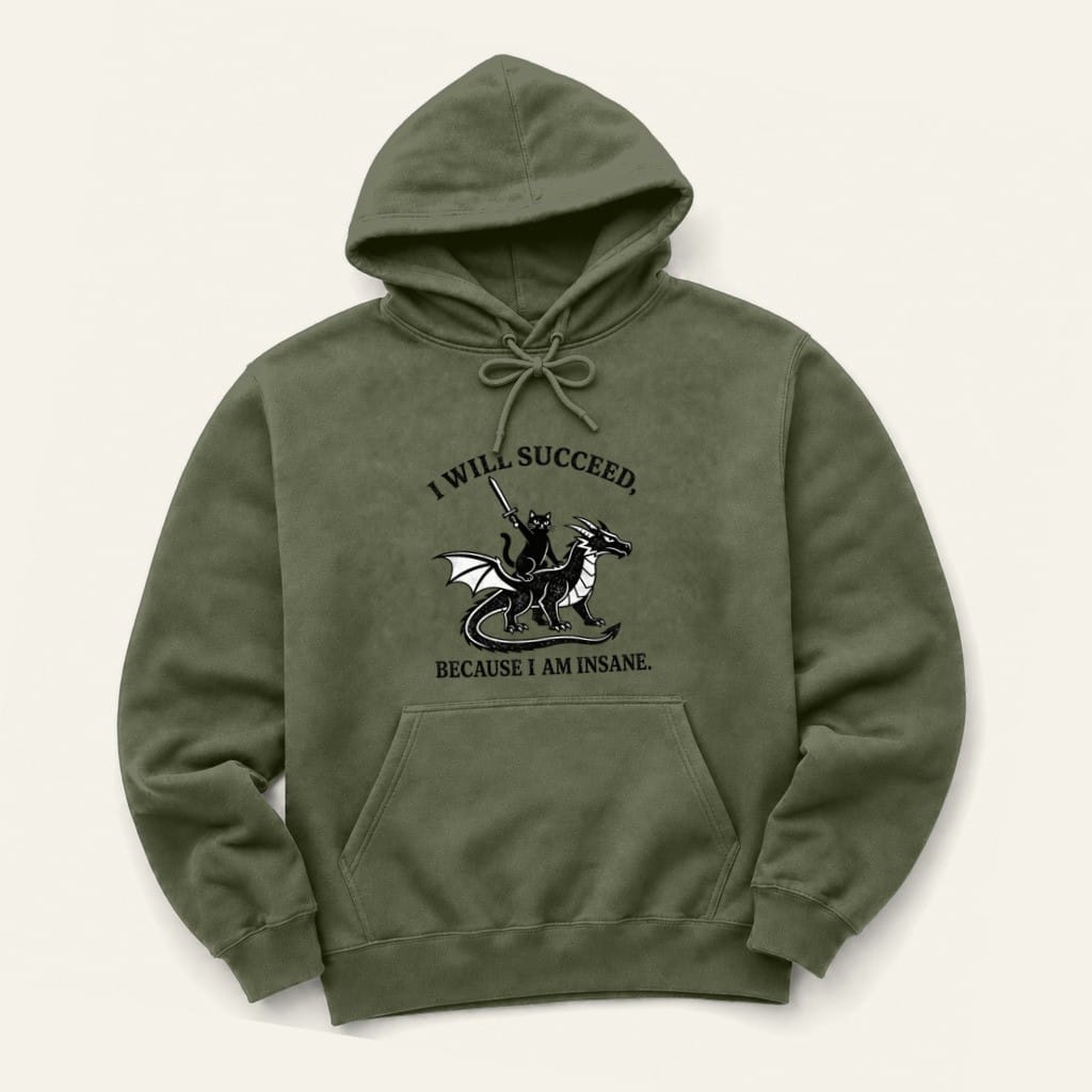 I Will Succeed Hoodie in Military Green