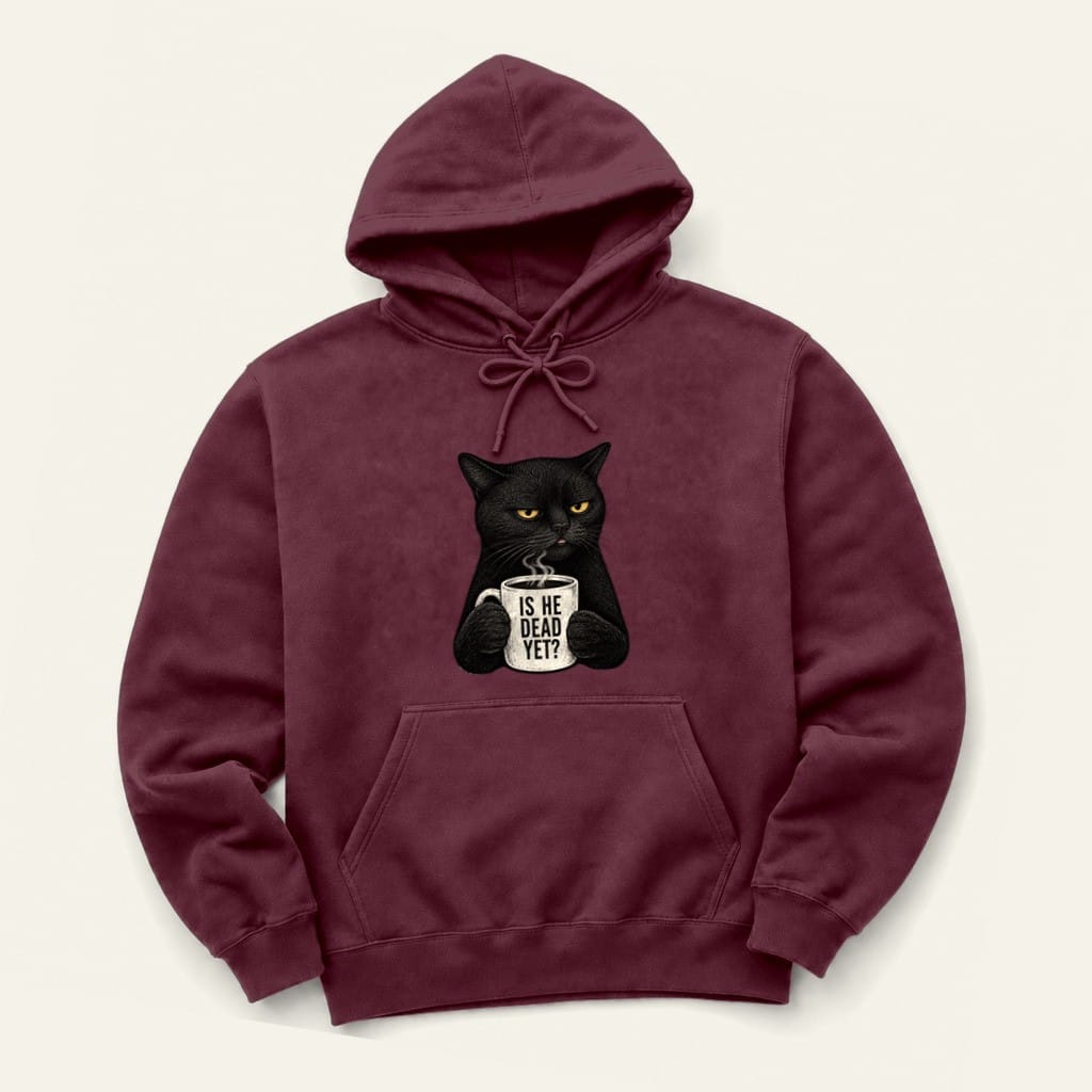 Is He Dead Hoodie in Maroon