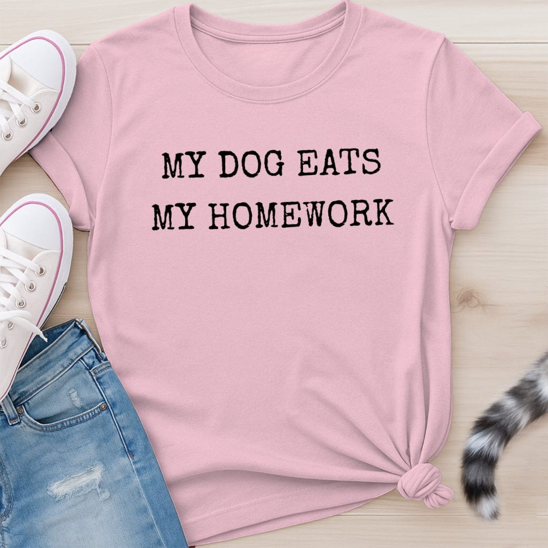 MY DOG EATS MY HOMEWORK T-SHIRT
