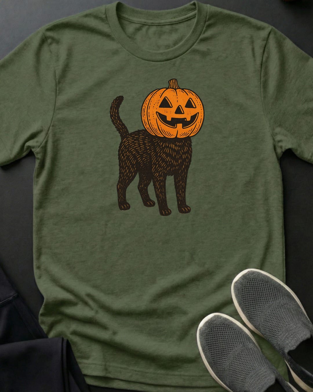 Pumpkin Head Cat Tee
