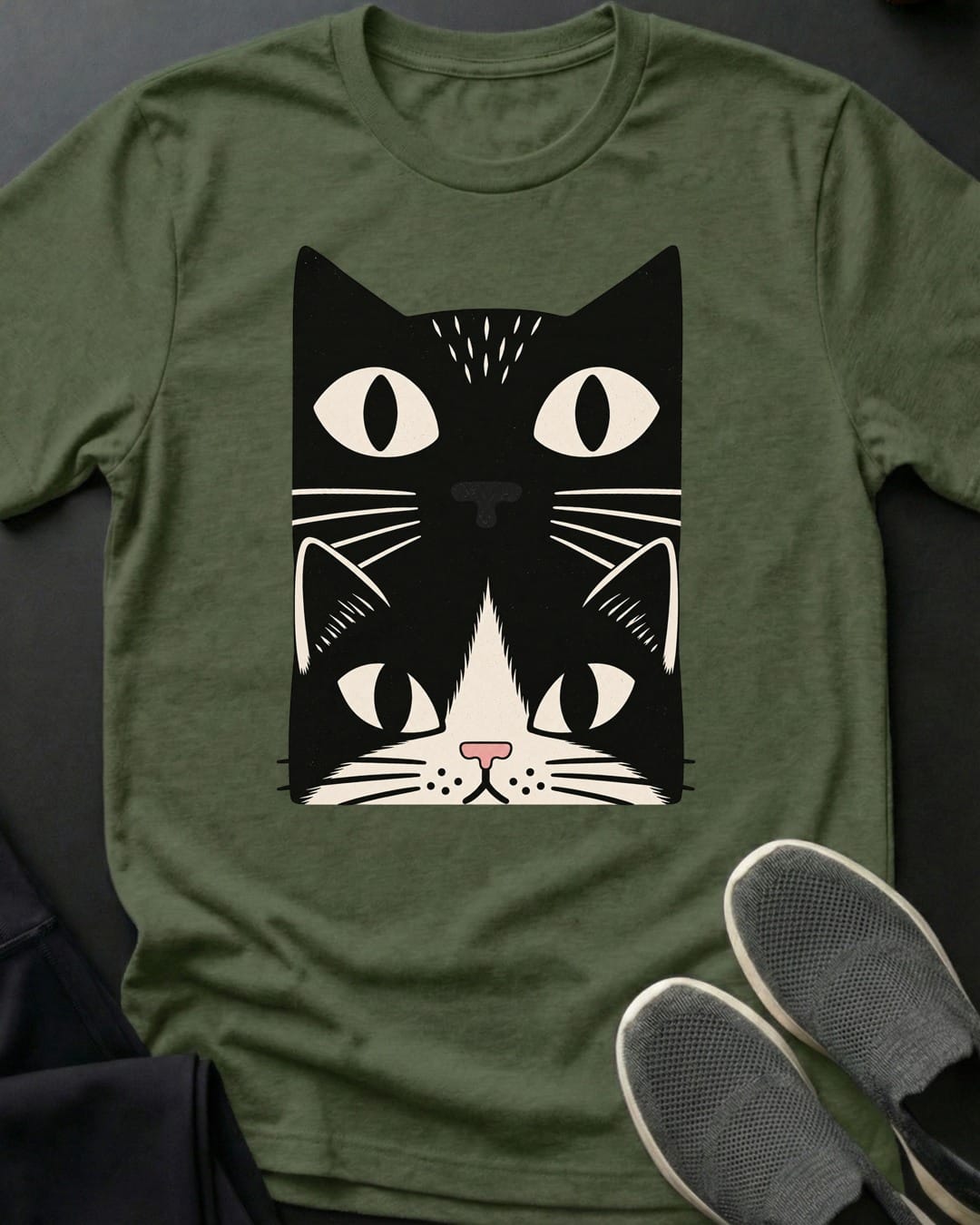 Tuxedo Cat Stack Tee