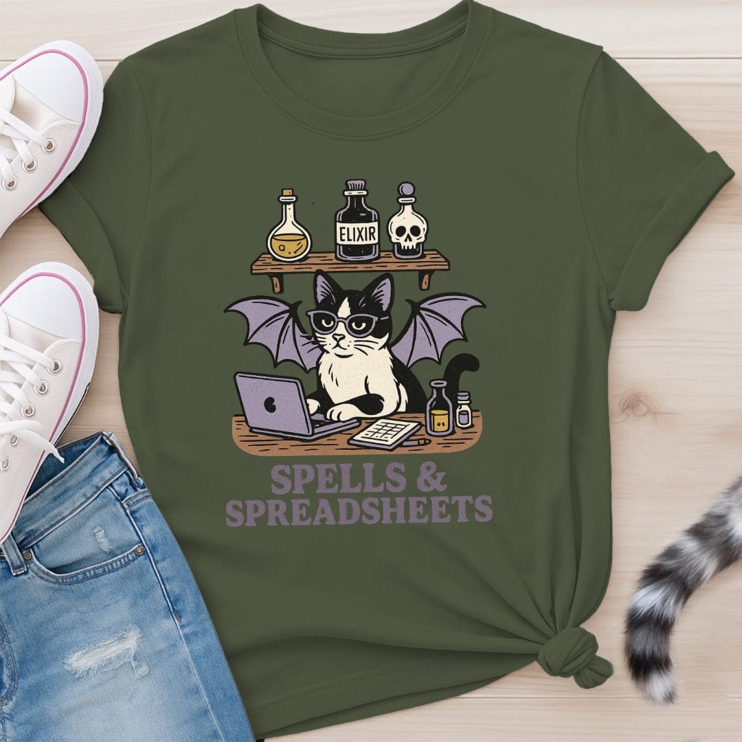 SPELLS AND SPREADSHEETS T-SHIRT