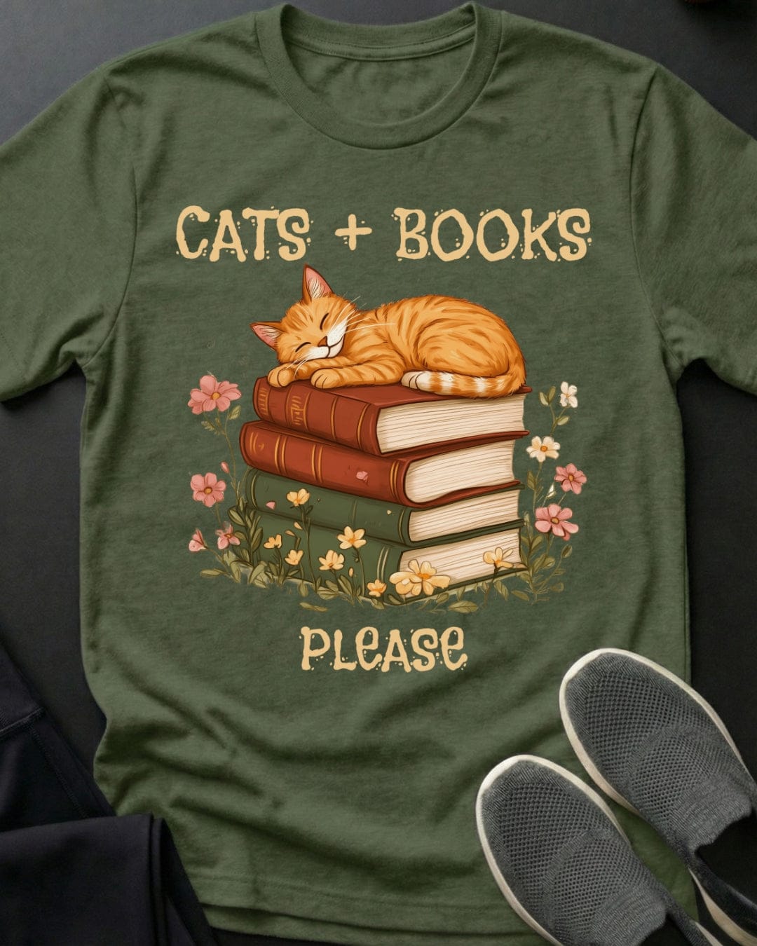 Cats & Books Tee