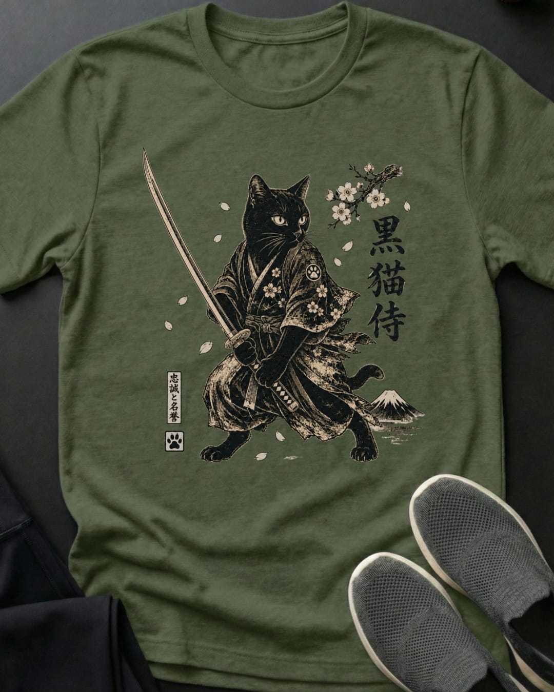 Black Cat Samurai Tee