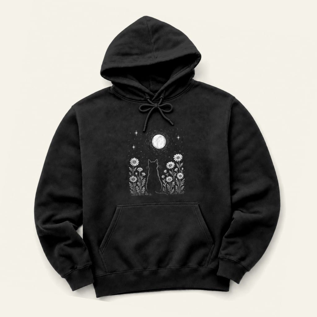 Moon Flower Hoodie in Black