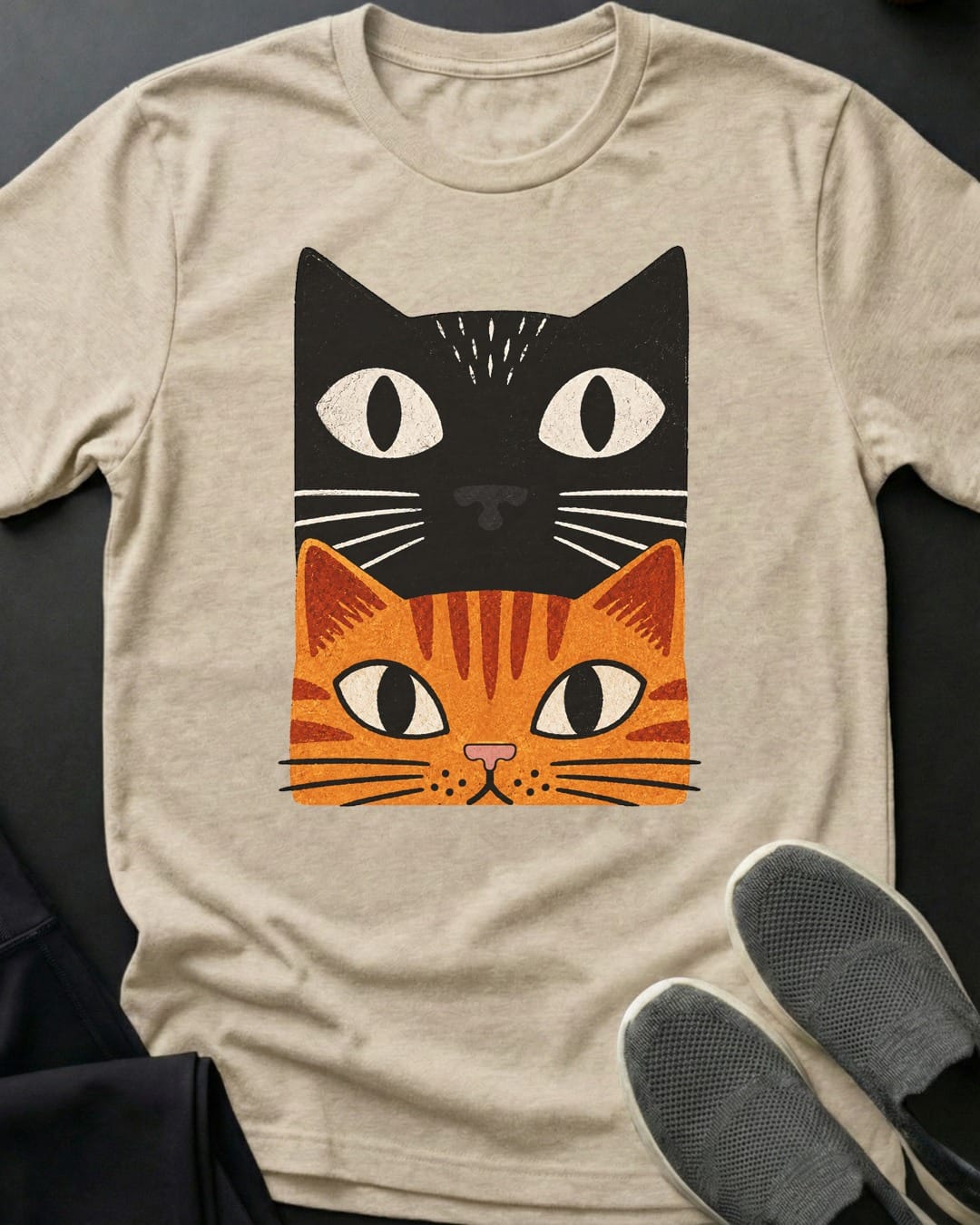 Orange Tabby Cat Stack Tee