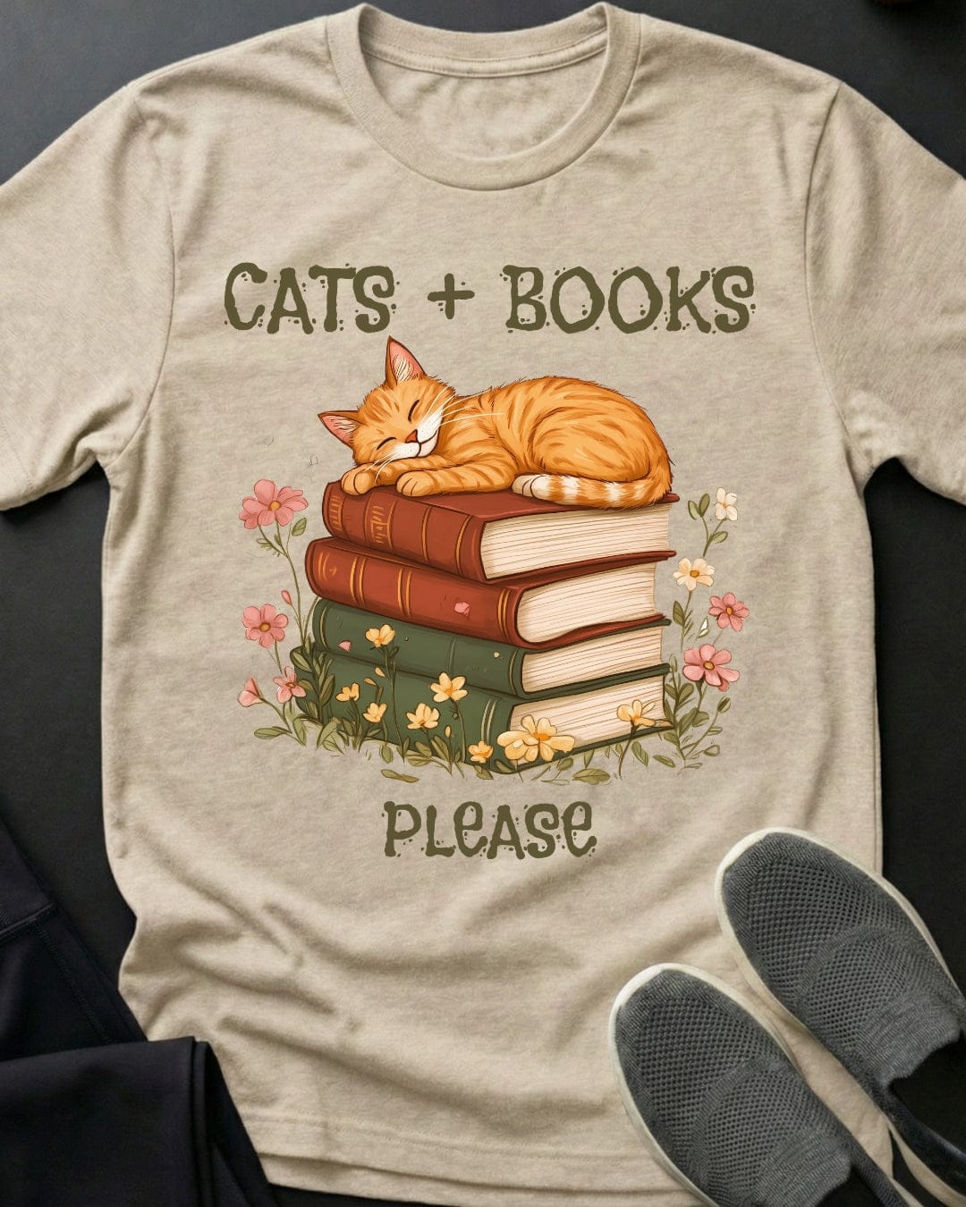 Cats & Books Tee