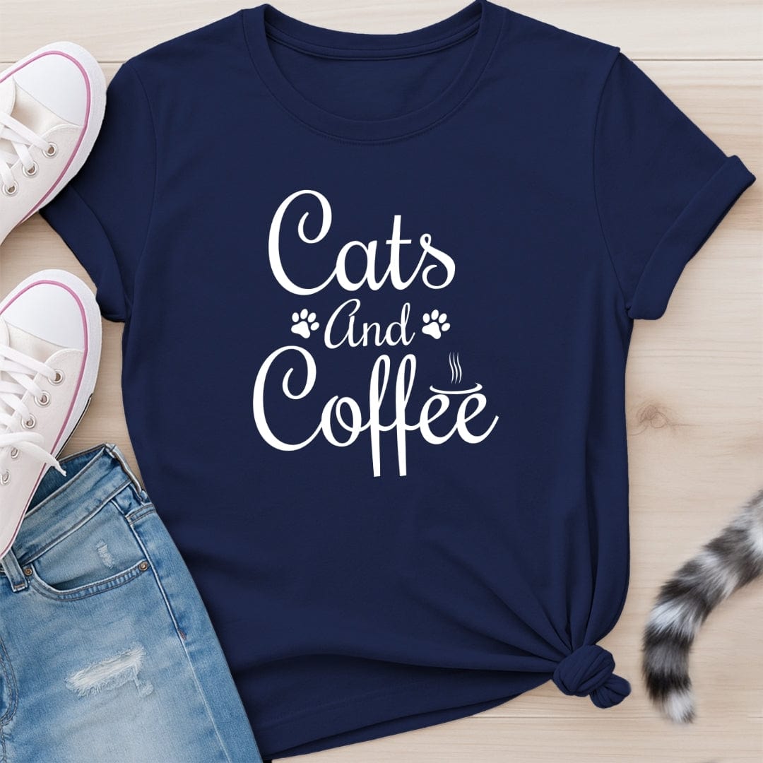 CATS AND COFFEE T-SHIRT