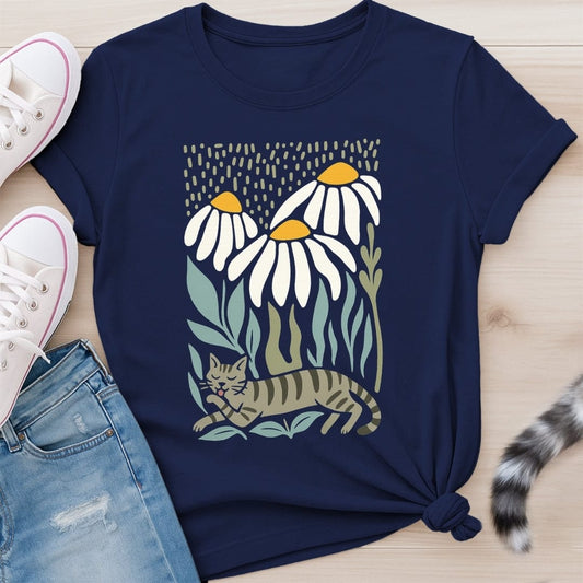 TABBY IN DAISIES T-SHIRT