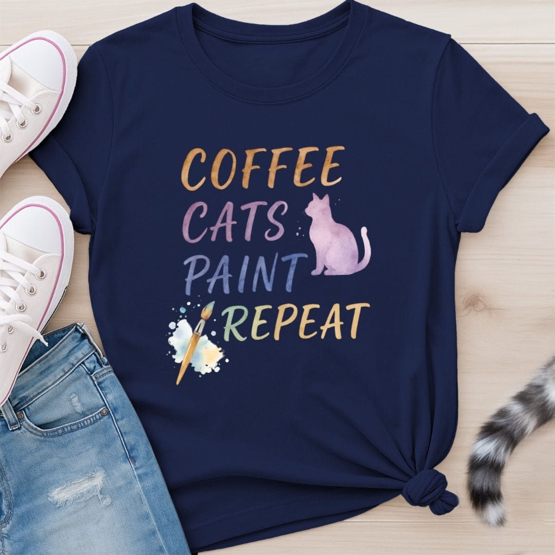 COFFEE CATS PAINT T-SHIRT