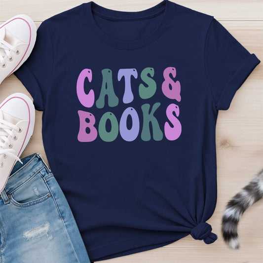 CATS & BOOKS T-SHIRT