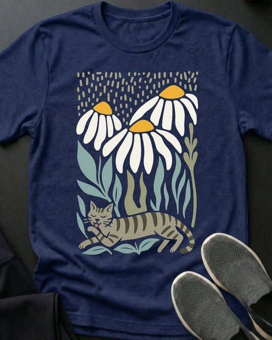 Tabby In Daisies Tee