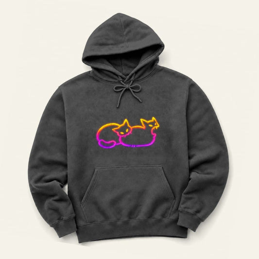 Neon Just Chillin' Hoodie in Dark Heather