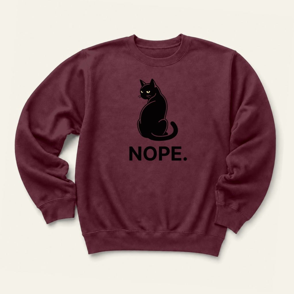 Nope Sweatshirt in Maroon