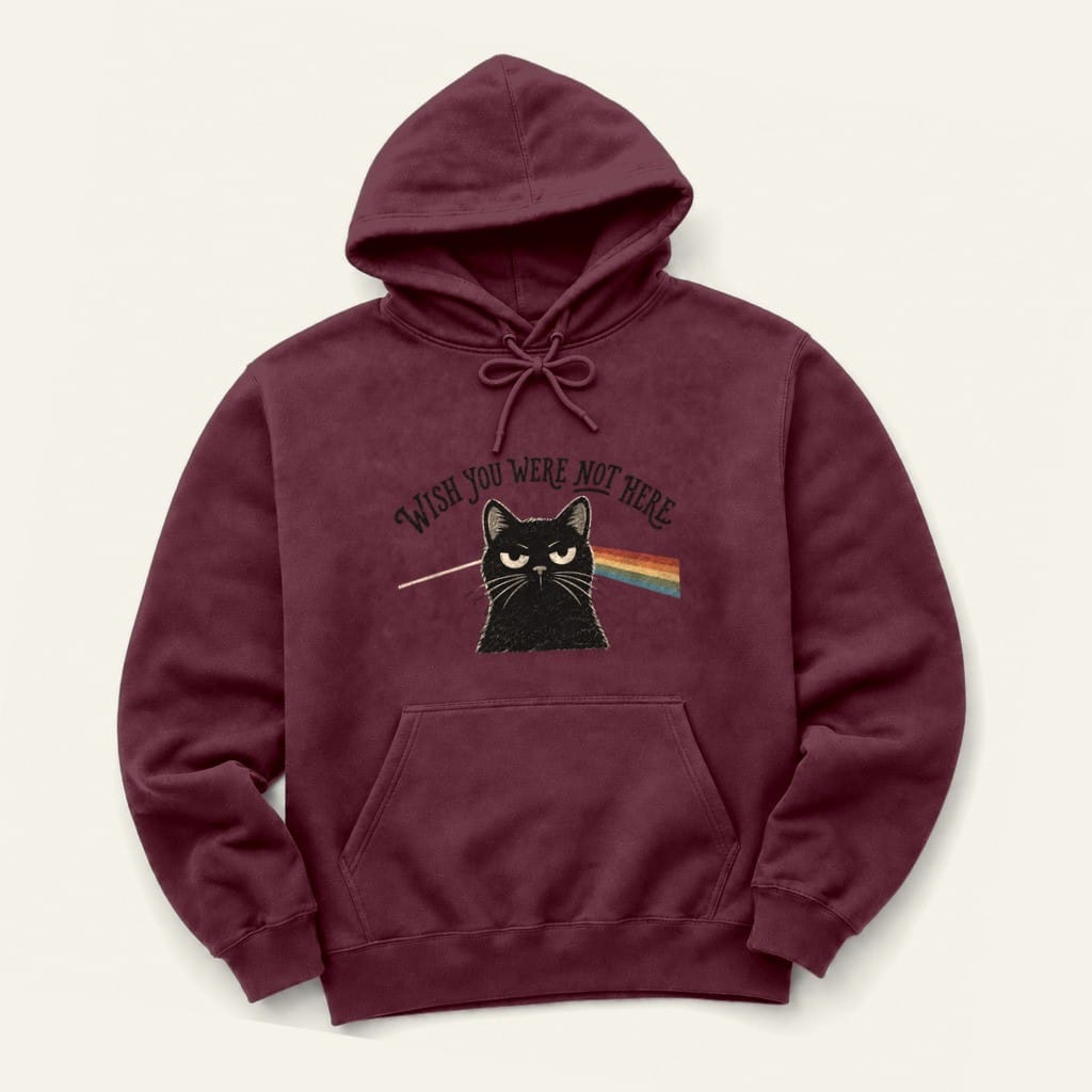 Not Here Hoodie in Maroon