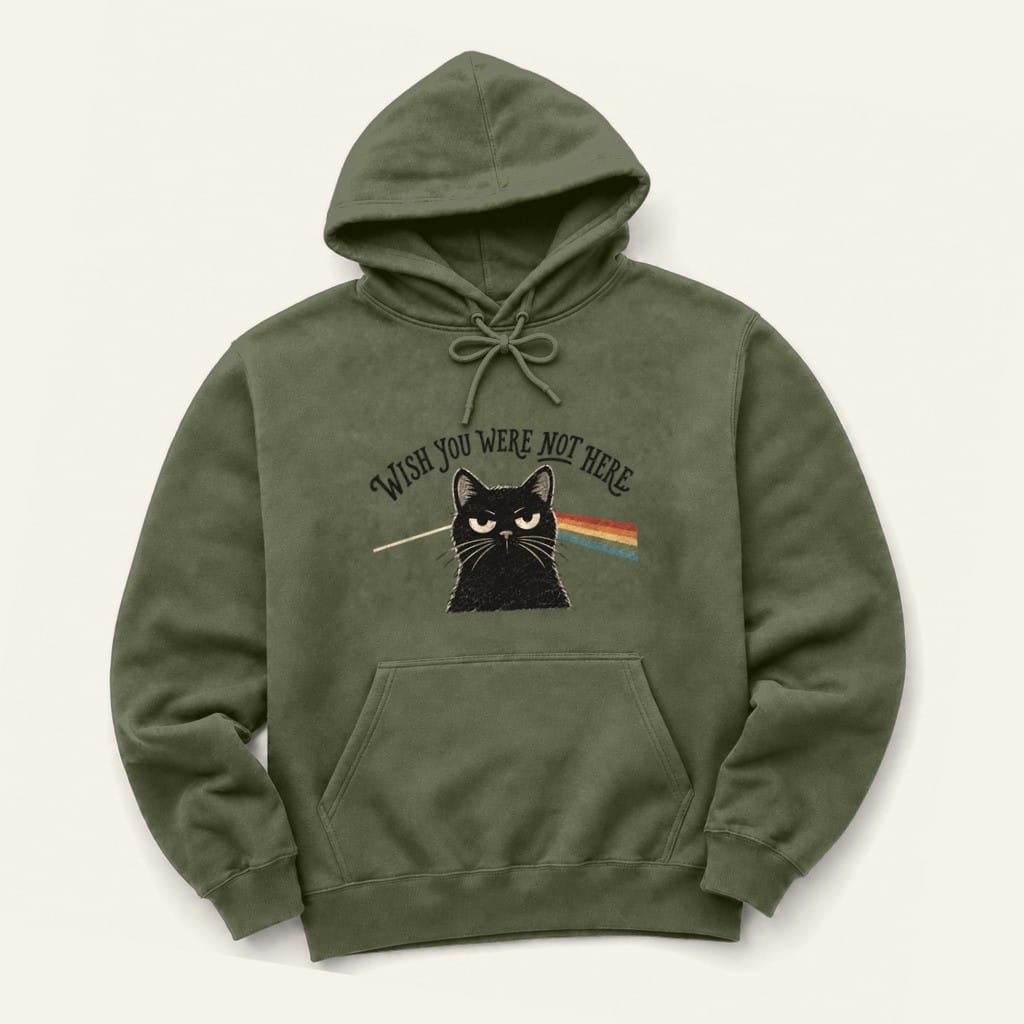 Not Here Hoodie in Military Green