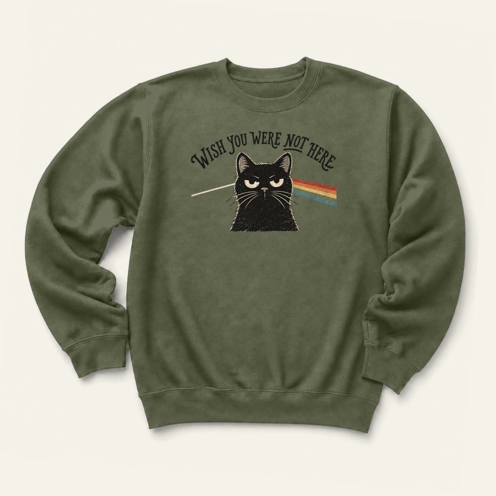 Not Here Sweatshirt in Military Green