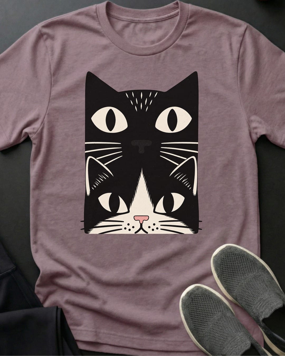 Tuxedo Cat Stack Tee