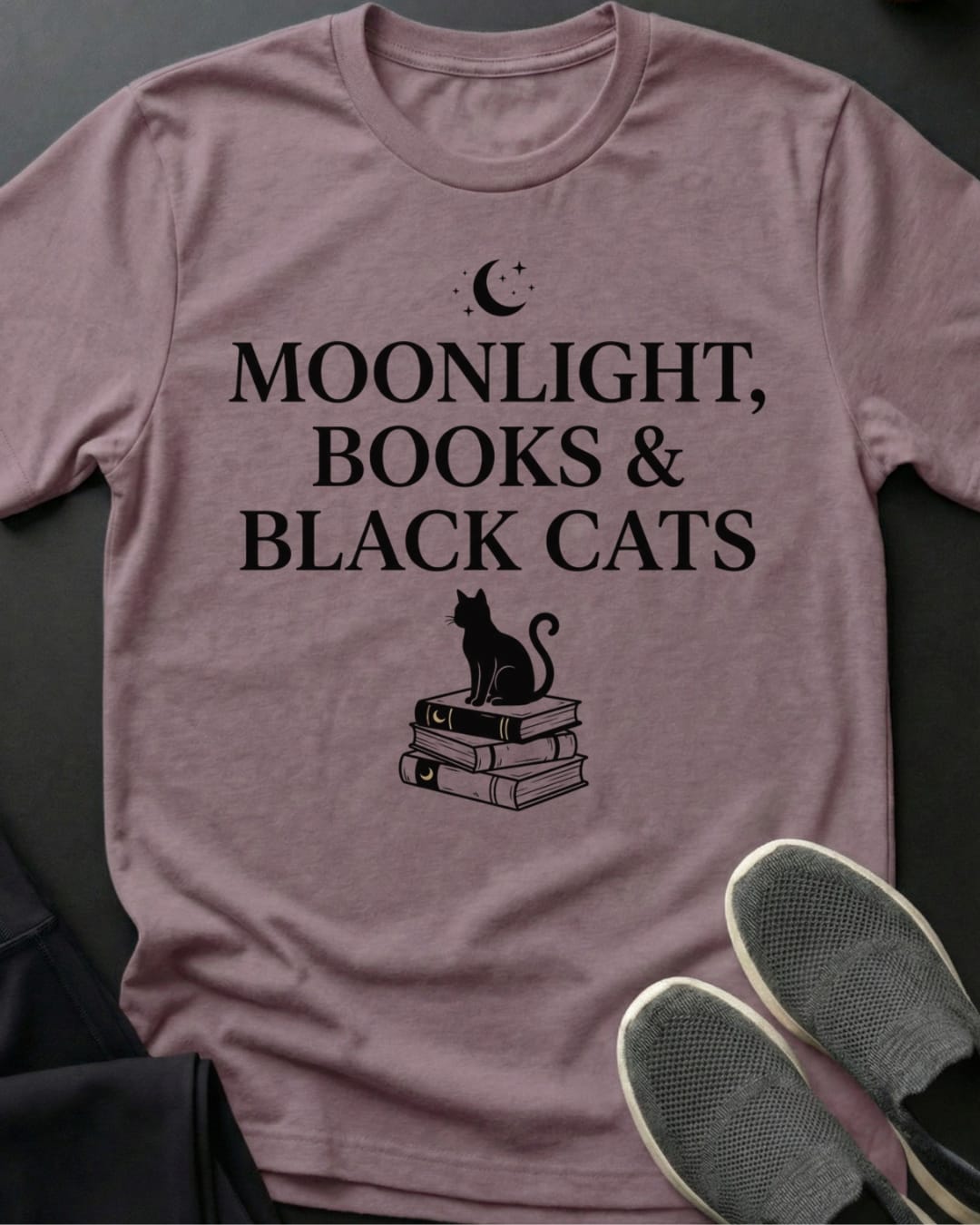 Moonlight, Books, & Black Cats Tee