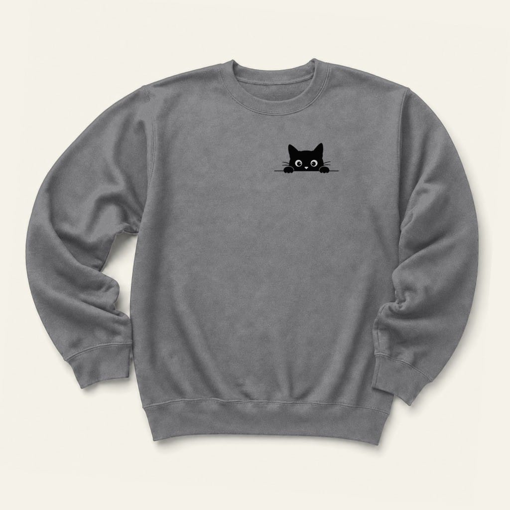 Pocket Kitty Sweatshirt in Graphite Heather